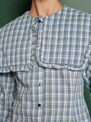 <b> Ghospell </b> Esra Check Blouse