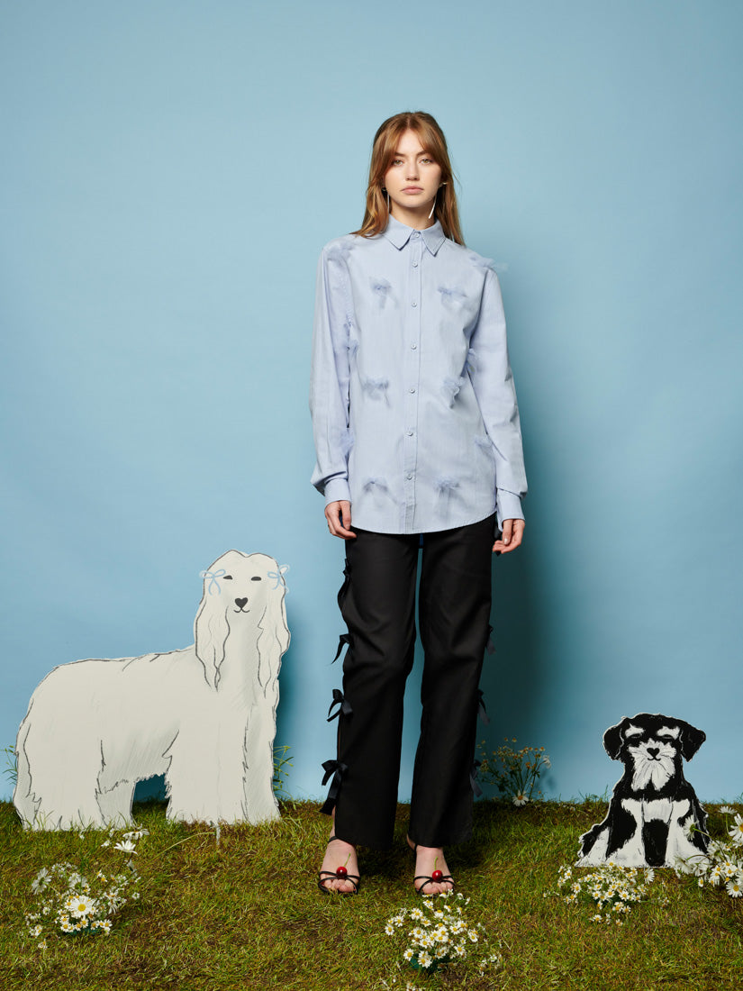 sister jane◆長袖シャツ/S/コットン/WHT/BLM042IVO/Penny Tulle Bow Shirt Penny Tulle Bow Shirt – Sister Jane