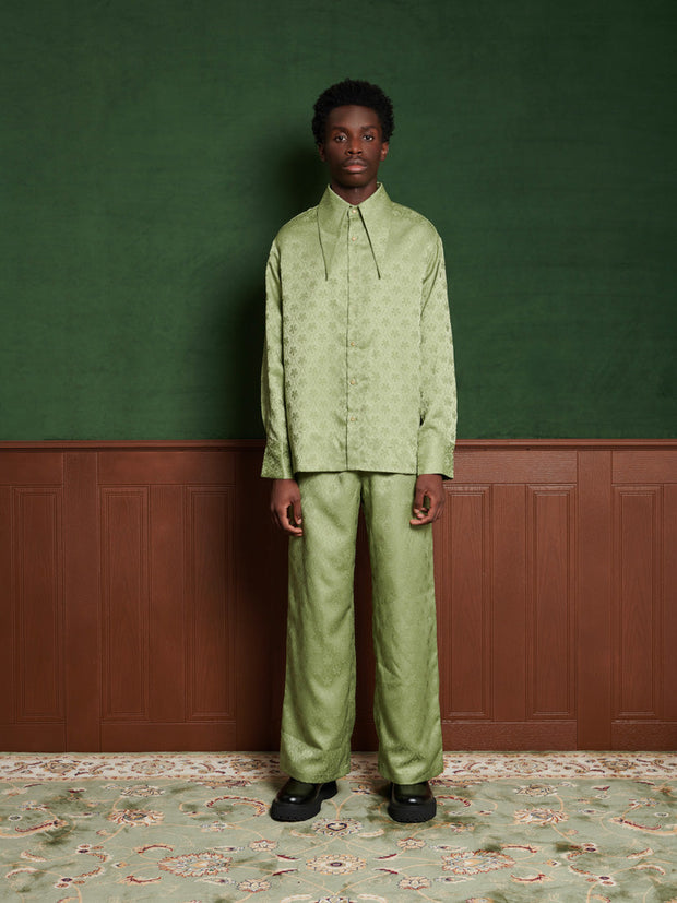 Lucas Jacquard Shirt Olive Green / Z