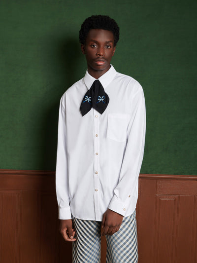 Lilian Tie Shirt Pearl White / Z