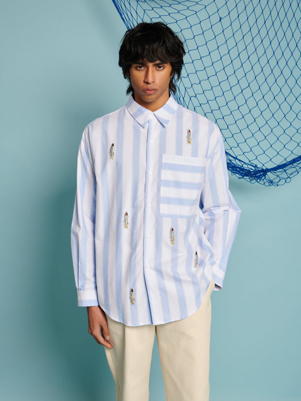 Fisher Stripe Shirt Bably Blue / Z