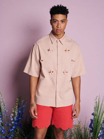 Glen Beaded Boxy Shirt
