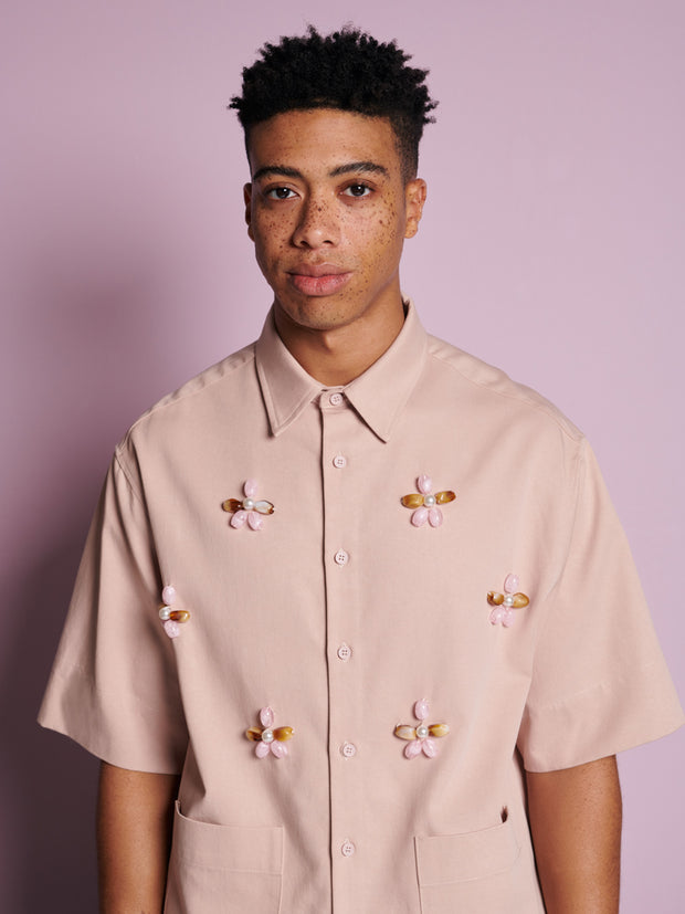 Glen Beaded Boxy Shirt
