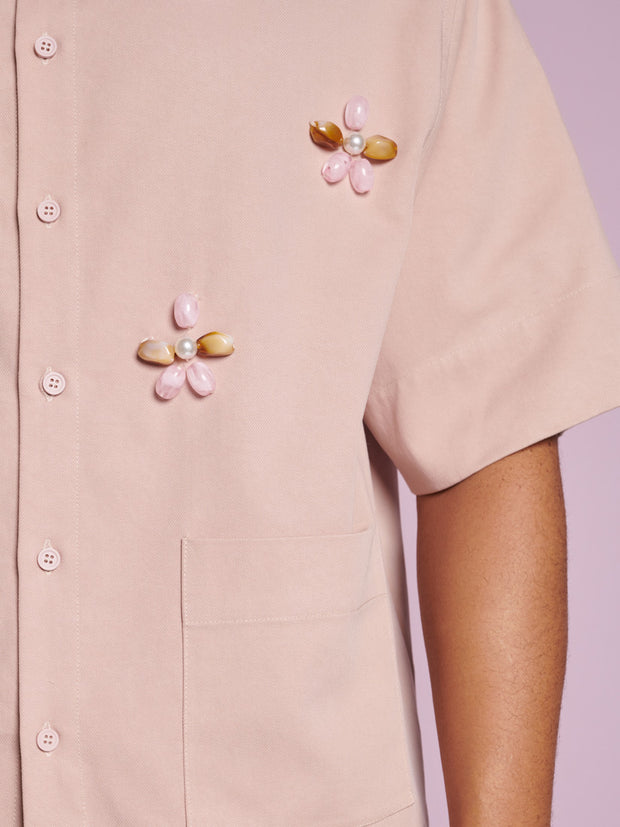 Glen Beaded Boxy Shirt