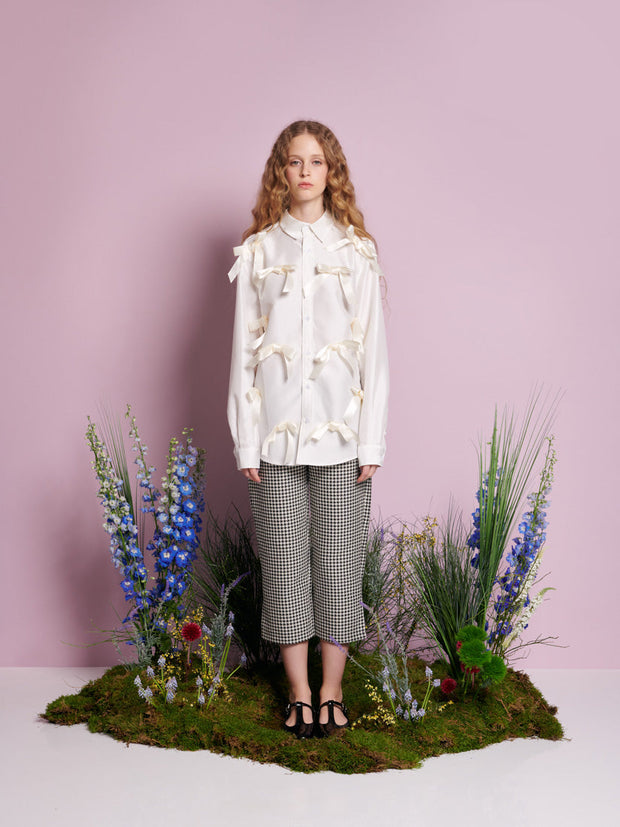 Snowdrop Satin Bow Shirt