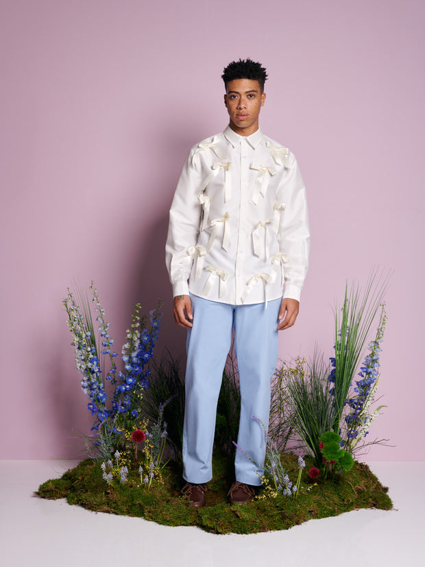 Snowdrop Satin Bow Shirt