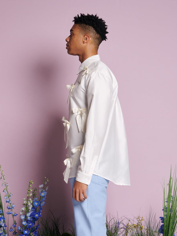 Snowdrop Satin Bow Shirt