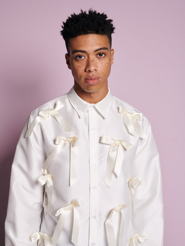 Snowdrop Satin Bow Shirt