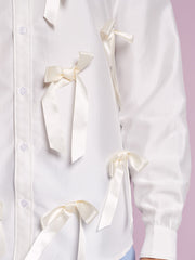 Snowdrop Satin Bow Shirt