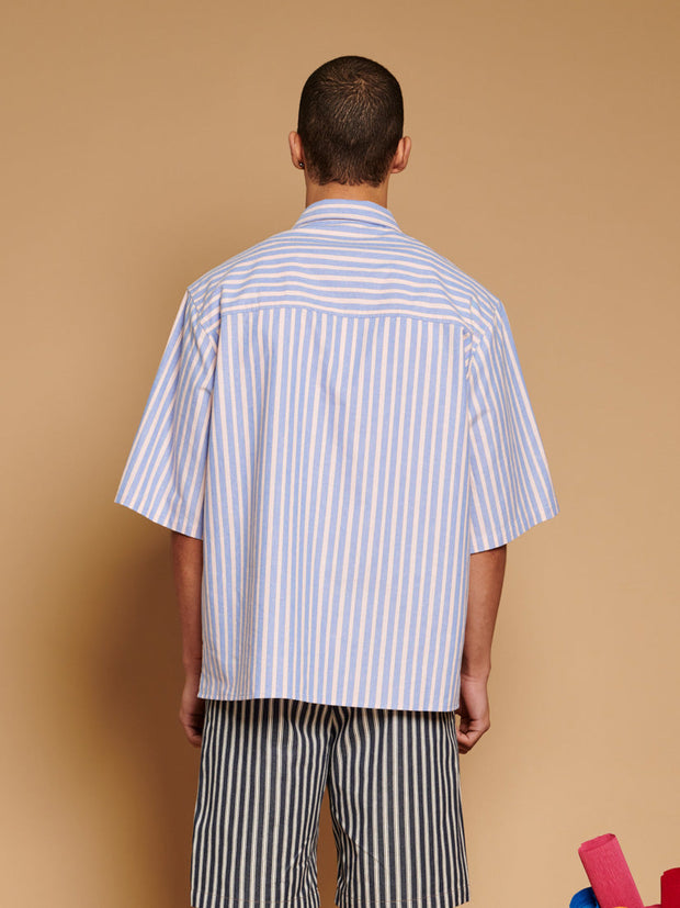 Verano Boxy Striped Shirt Orange, Blue / Z