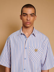 Verano Boxy Striped Shirt Orange, Blue / Z