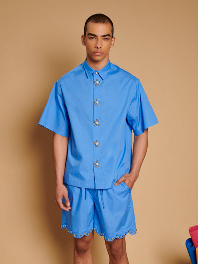 Celeste Studded Boxy Shirt Cobalt Blue / Z