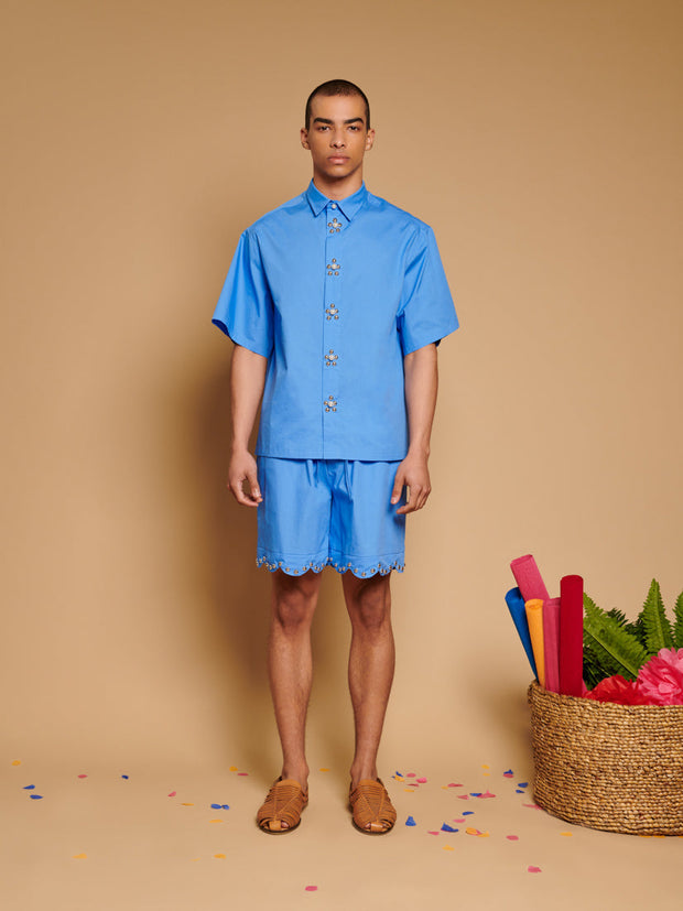 Celeste Studded Boxy Shirt Cobalt Blue / Z