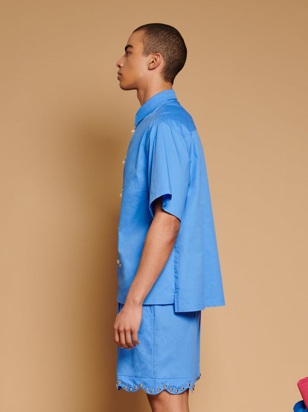 Celeste Studded Boxy Shirt Cobalt Blue / Z