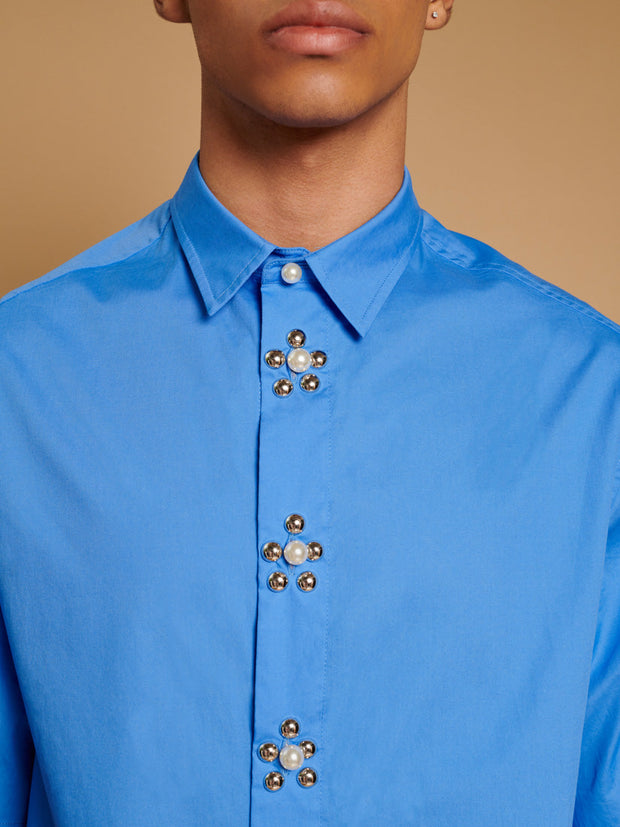 Celeste Studded Boxy Shirt Cobalt Blue / Z