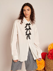 Porcelain Bows Shirt Pearled White / Z