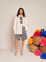 Porcelain Bows Shirt Pearled White / Z