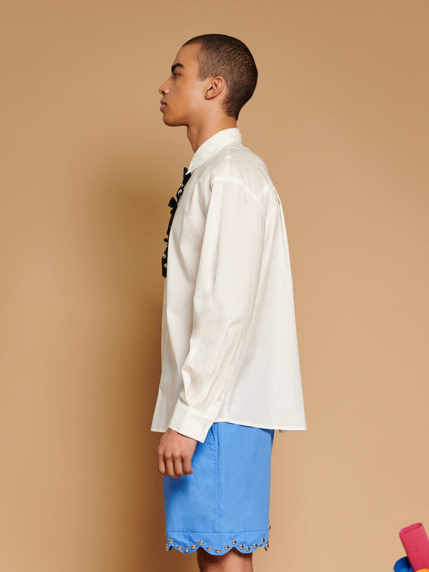 Porcelain Bows Shirt Pearled White / Z
