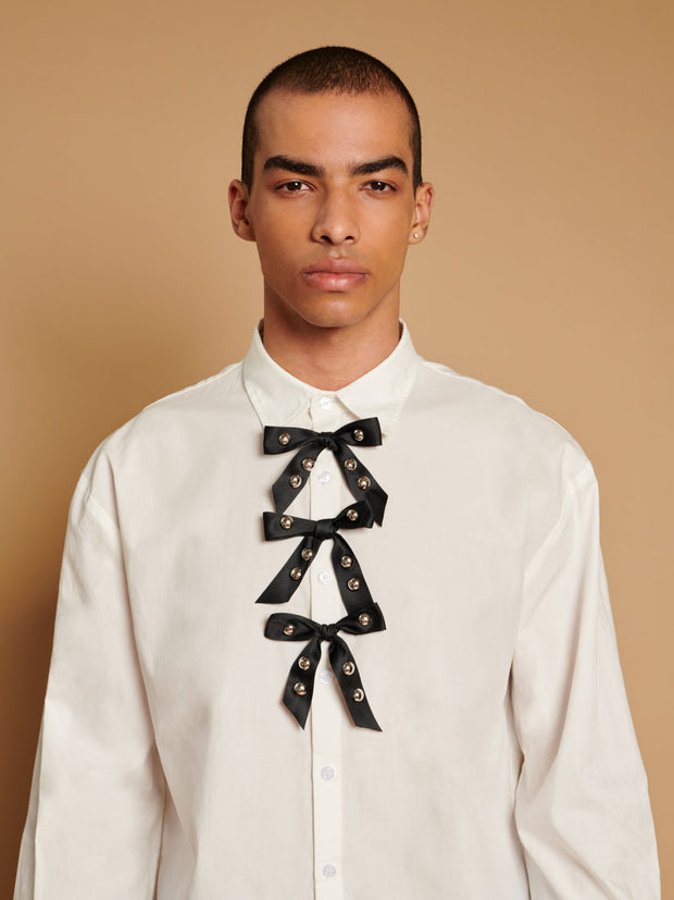 Porcelain Bows Shirt Pearled White / Z
