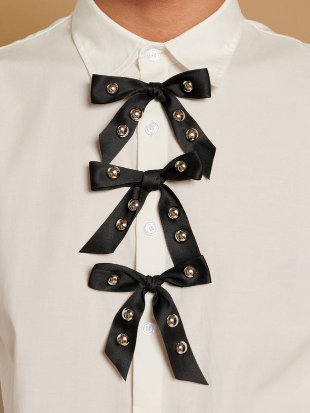 Porcelain Bows Shirt Pearled White / Z