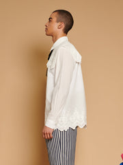 Mariana Caped Shirt Pearled White / Z