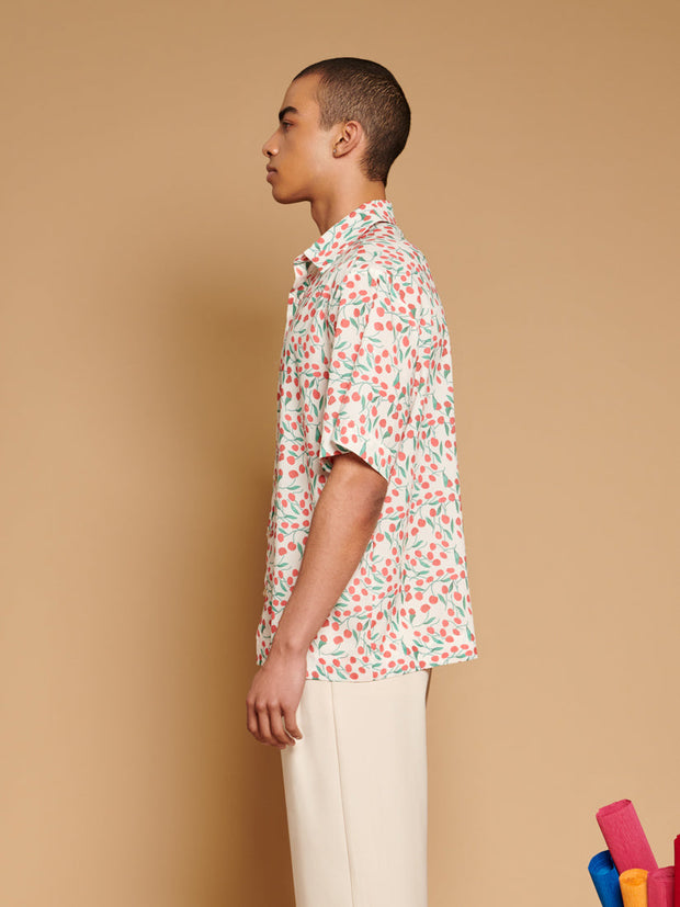 Cerise Mini Print Shirt Red, Green, White / Z