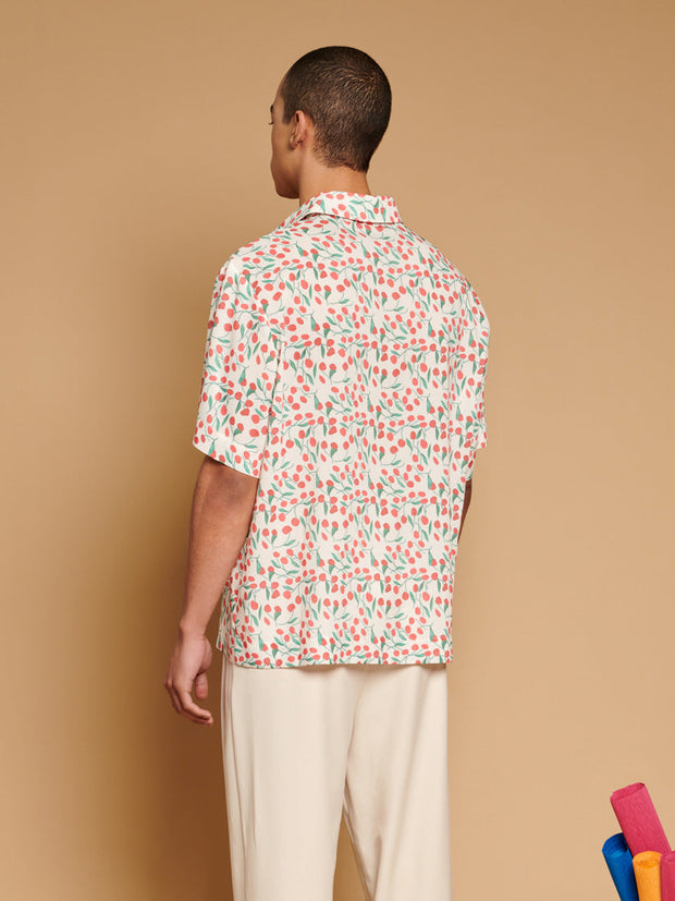 Cerise Mini Print Shirt Red, Green, White / Z