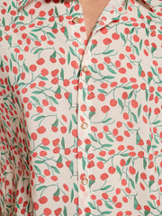 Cerise Mini Print Shirt Red, Green, White / Z