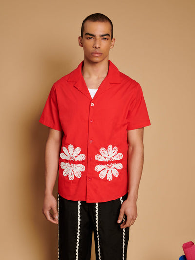 Rosario Trimmed Pockets Shirt Carmin Red / Z