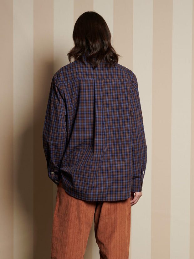 Aubrey Check Shirt Navy Blue / Z