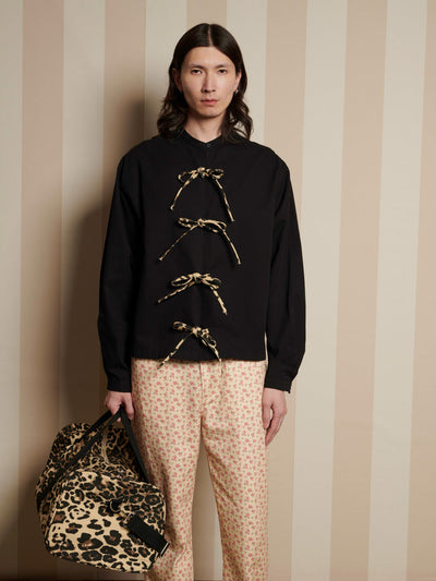 Howard Leopard Tie Shirt Coal Black / Z