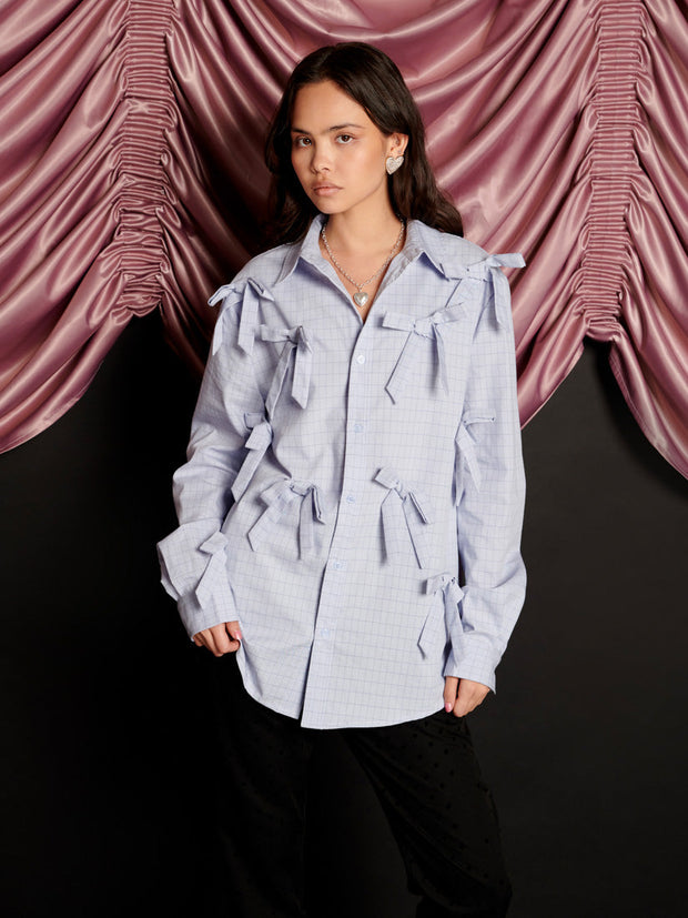 Jules Check Bows Shirt Oxford Blue / Z