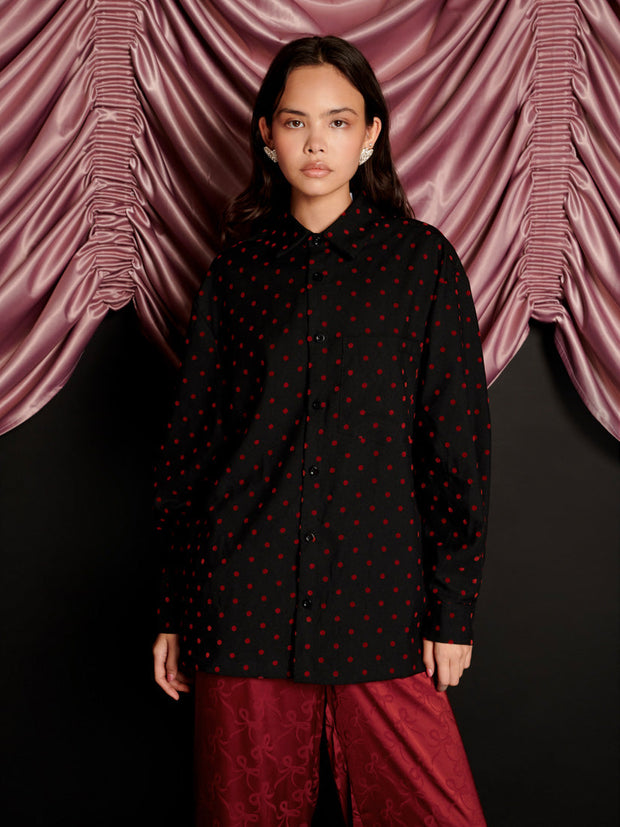 Frankie Polka Dot Shirt Red & Black / Z