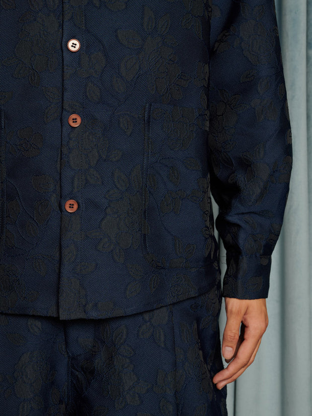 Dinah Jacquard Overshirt Dark Blue / Z