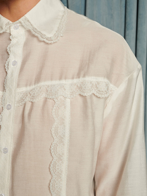 Eli Lace Shirt Pearl Ivory / Z