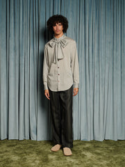 Arthur Stripe Bow Shirt Dusty Blue / Z