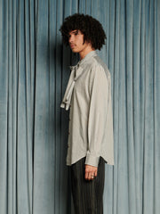 Arthur Stripe Bow Shirt Dusty Blue / Z