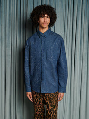 Daze Embellished Denim Shirt Indigo Blue / Z