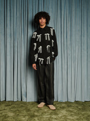 Gibson Lace Bow Shirt Coal Black / Z