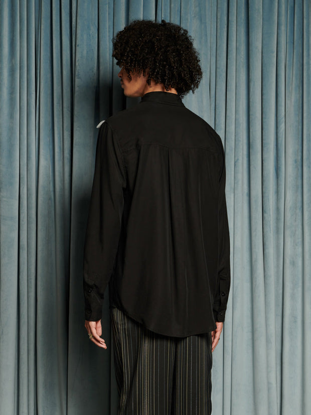 Gibson Lace Bow Shirt Coal Black / Z