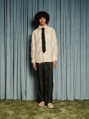 Lens Frayed Overshirt Cream Ivory / Z