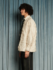 Lens Frayed Overshirt Cream Ivory / Z