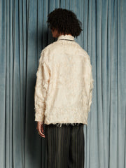 Lens Frayed Overshirt Cream Ivory / Z