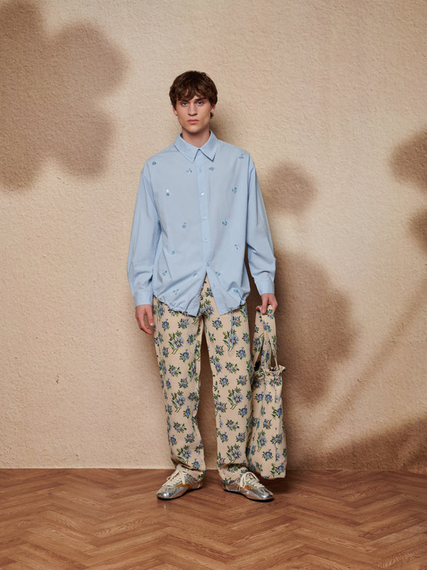 新品●sister jane Charm Embellished Shirt Sister Jane Unisex Maris cotton blend heart embellished boxy shirt