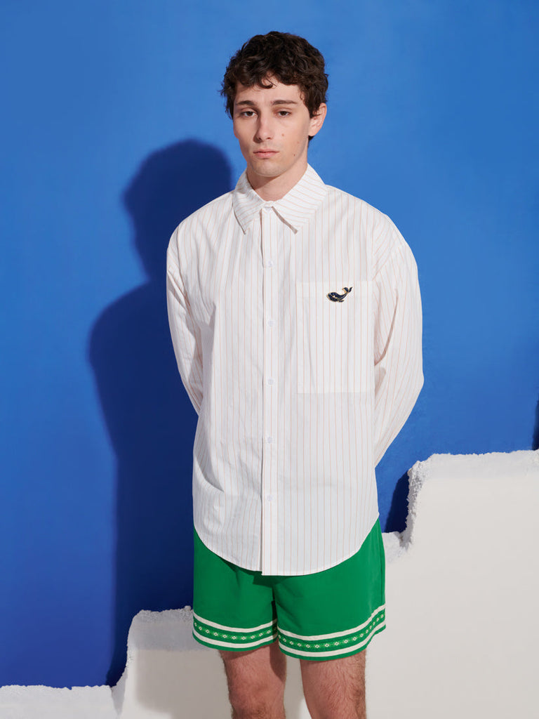 Orion Stripe Brooch Shirt