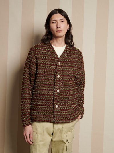 Petey Tweed Cardigan Wood Brown / Z
