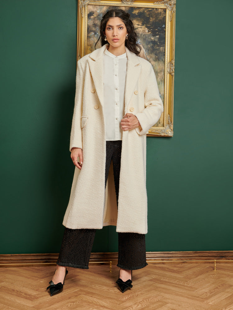 <b> < b> Reina Embellished Coat