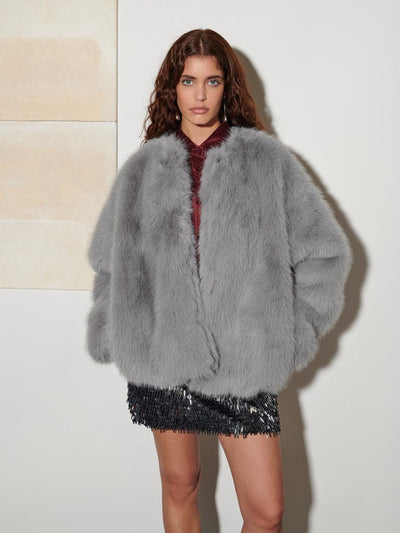 <b> Ghospell </b> Rylee Faux Fur Coat