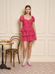 Raspberry Ruffle Mini Dress