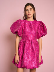 Hibiscus Jacquard Mini Dress